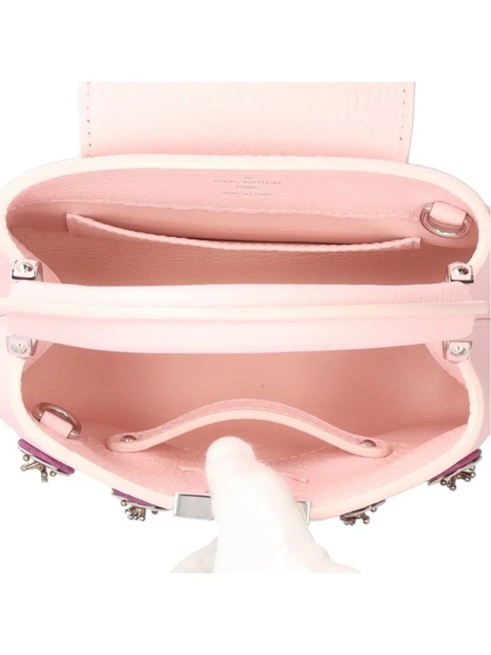 Louis Vuitton Flowers Capucines Mini Shoulder Bag Taurillon Leather Pink
